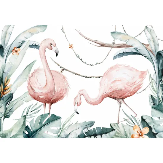 Papier peint panoramique Enfants - Flamants Roses