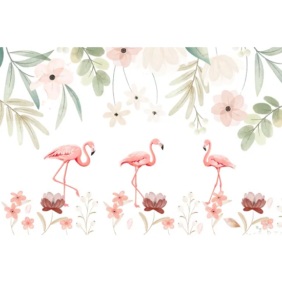 Papier peint panoramique Enfants - Flamants Roses