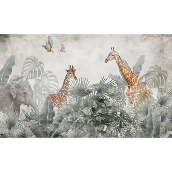 Papier peint panoramique Enfants - Girafes