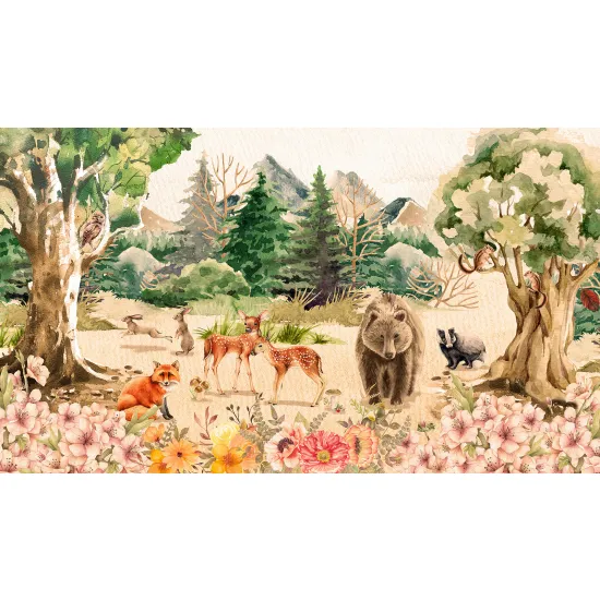 Papier peint panoramique Enfants - Animaux de la Forêt