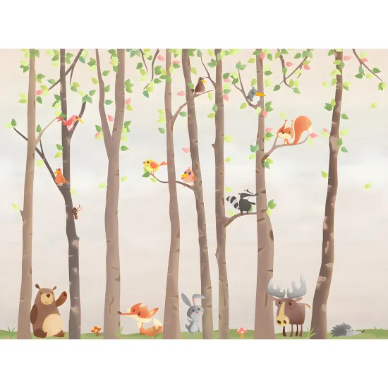 Papier peint panoramique Enfants - Animaux de la Forêt