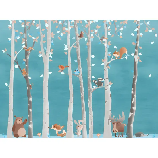 Papier peint panoramique Enfants - Animaux de la Forêt