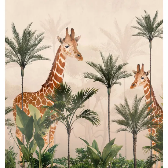 Papier peint panoramique Enfants - Girafes