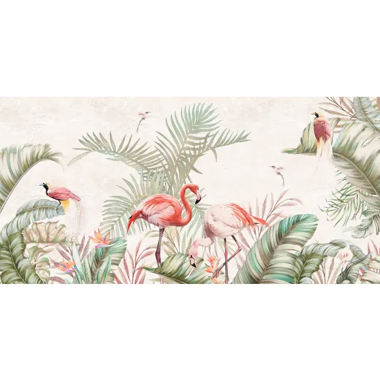 Papier peint panoramique - Flamants Roses