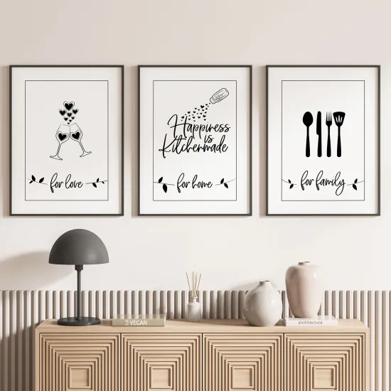 Lot de 3 Affiches / Posters Triptyque - Love Family