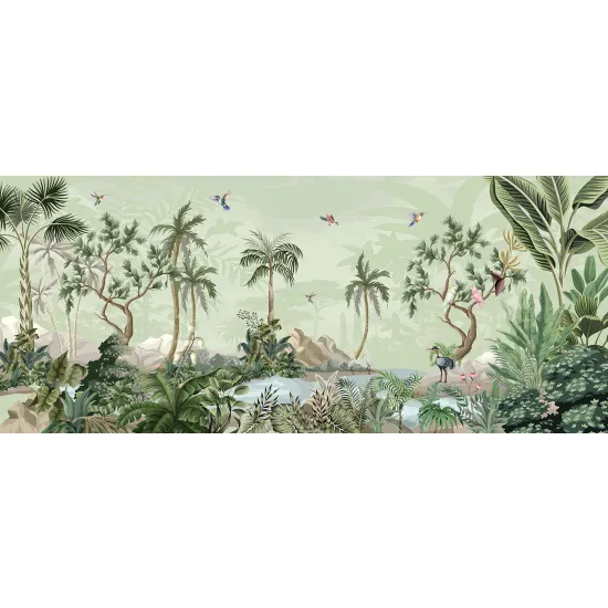 Papier peint panoramique - Jardin Oiseaux