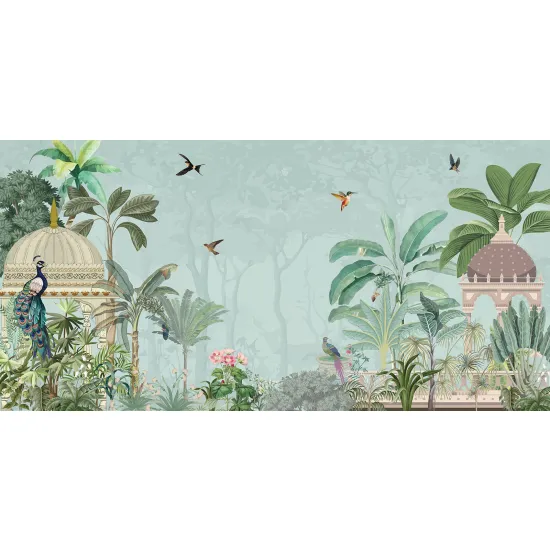 Papier peint panoramique - Jardin Oiseaux