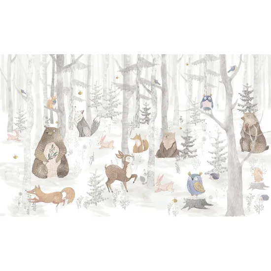 Papier peint panoramique Enfants - Animaux de la Forêt