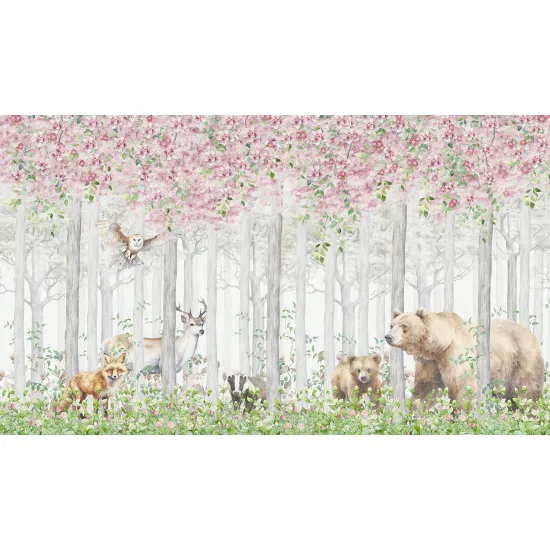 Papier peint panoramique Enfants - Animaux de la Forêt