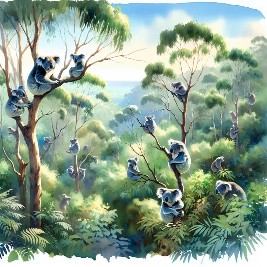 Papier peint panoramique Enfants - Koalas