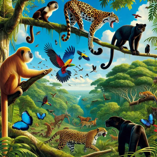 Papier peint panoramique Enfants - Animaux de la Jungle