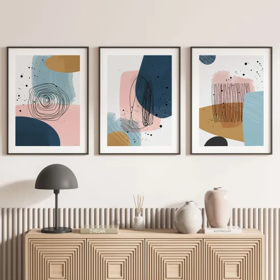 Lot de 3 Affiches / Posters Triptyque - Design Boho