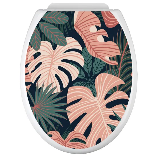 Stickers Abattant WC - Feuilles tropicales