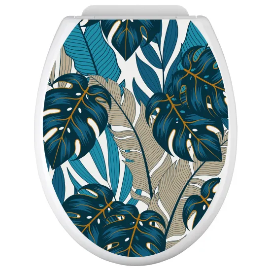 Stickers Abattant WC - Feuilles Tropicales