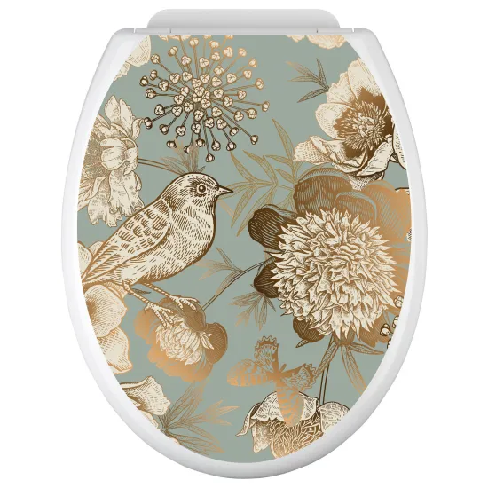 Stickers Abattant WC - Fleurs Oiseau