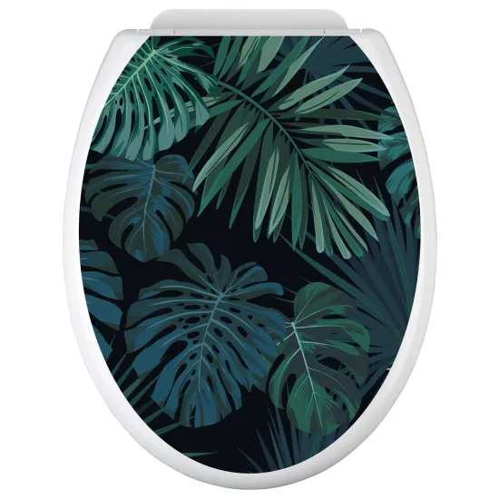 Stickers Abattant WC - Feuilles tropicales