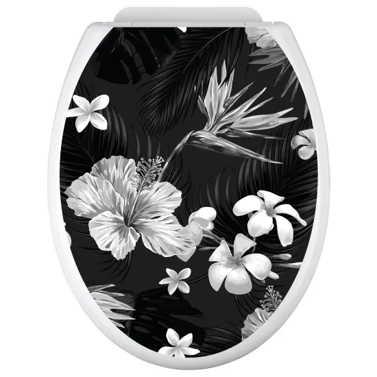 Stickers Abattant WC - Fleurs tropicales