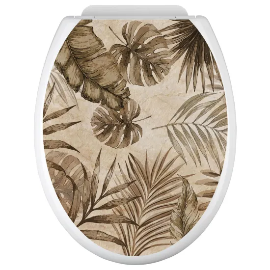 Stickers Abattant WC - Feuilles Tropicales