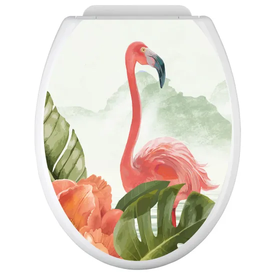 Stickers Abattant WC - Flamant rose