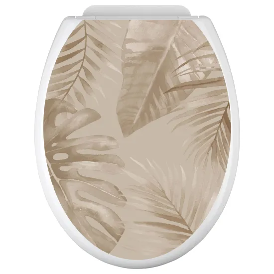 Stickers Abattant WC - Feuilles Tropicales