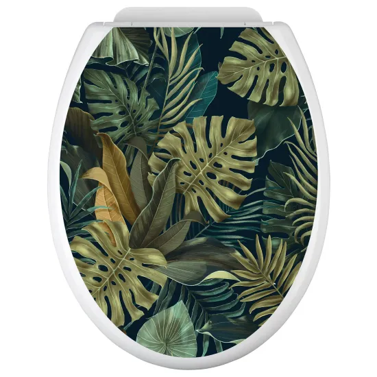 Stickers Abattant WC - Feuilles Tropicales