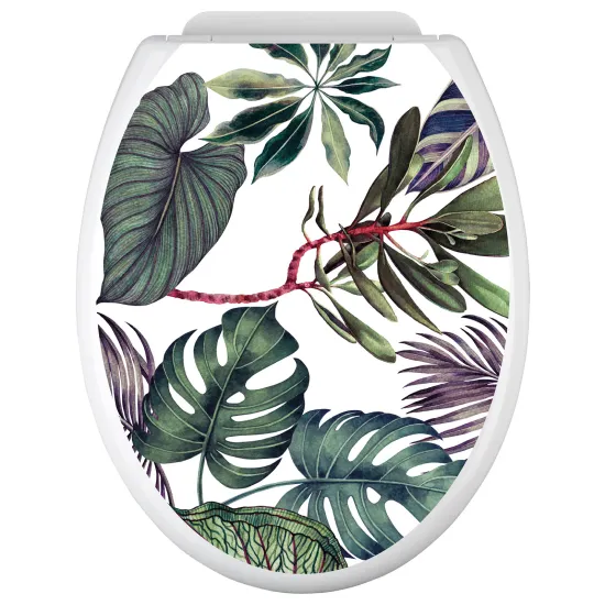 Stickers Abattant WC - Feuilles Tropicales