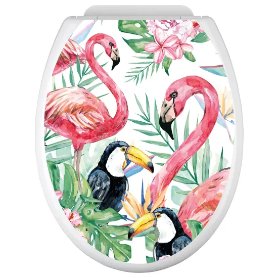 Stickers Abattant WC - Flamants roses