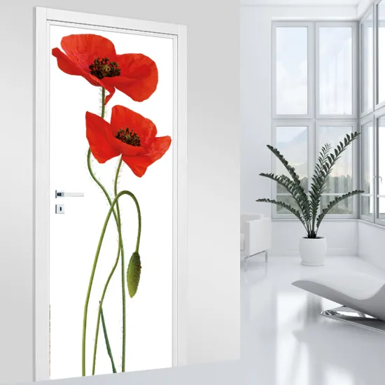 Stickers pour porte - Coquelicots