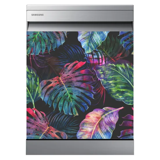 Stickers Lave vaisselle - Feuilles tropicales