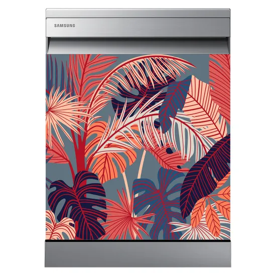 Stickers Lave vaisselle - Feuilles tropicales