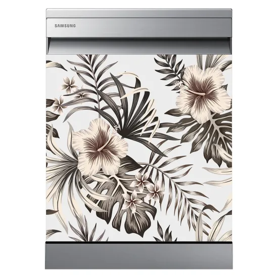 Stickers Lave vaisselle - Fleurs tropicales