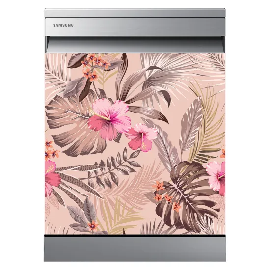 Stickers Lave vaisselle - Fleurs tropicales