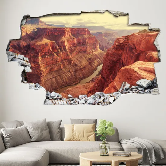 Stickers Trompe l'oeil trou dans le mur - Grand Canyon