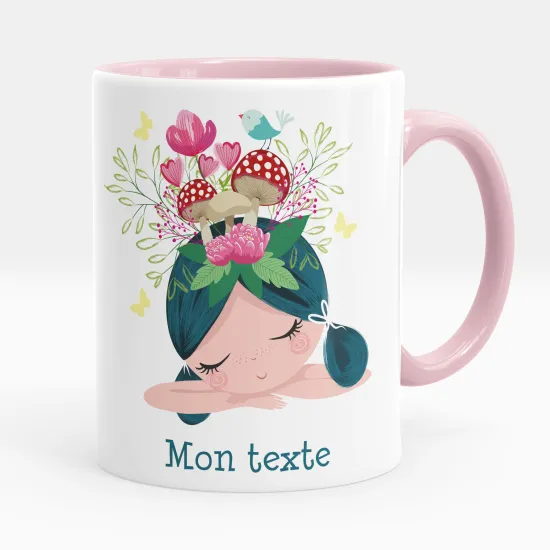 Mug - Tasse personnalisée - Petite fille champignons