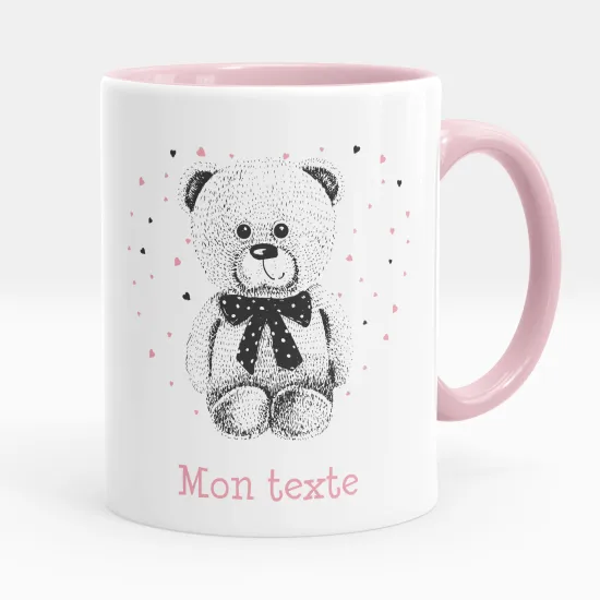 Mug - Tasse personnalisée - Ourson coeurs