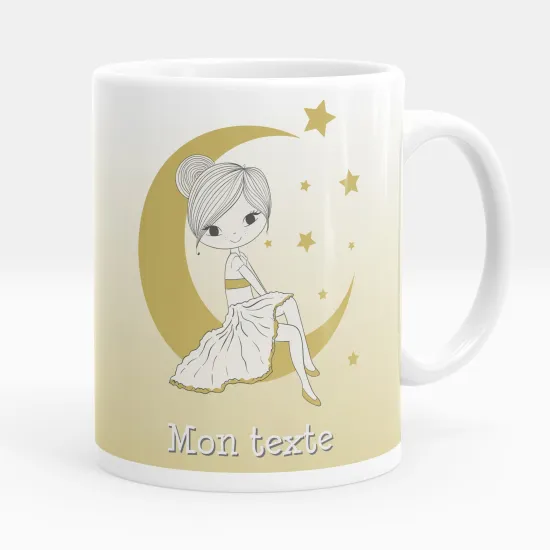 Mug - Tasse personnalisée - Fille lune