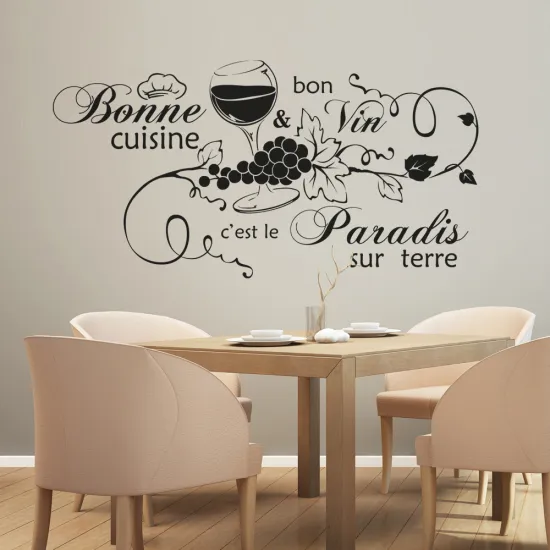 Sticker Mural - Citation Bonne Cuisine