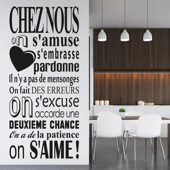 Sticker Mural - Citation Chez nous