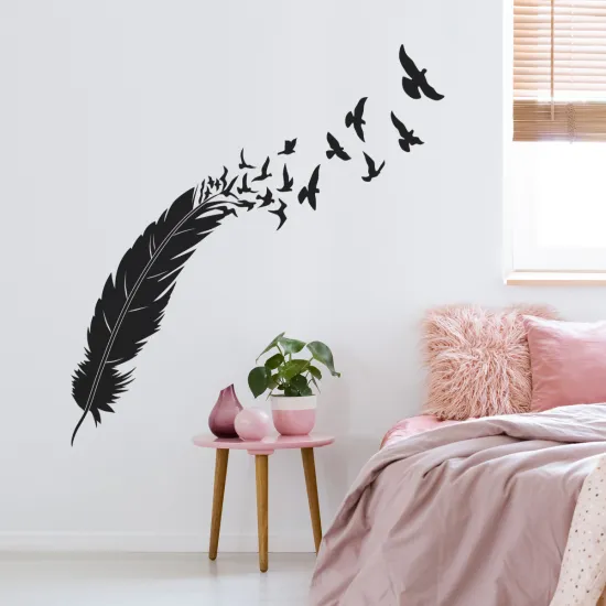 Sticker Mural - Plume Oiseaux