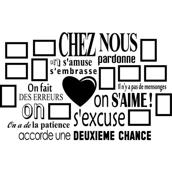 Sticker Mural - Citation Chez nous