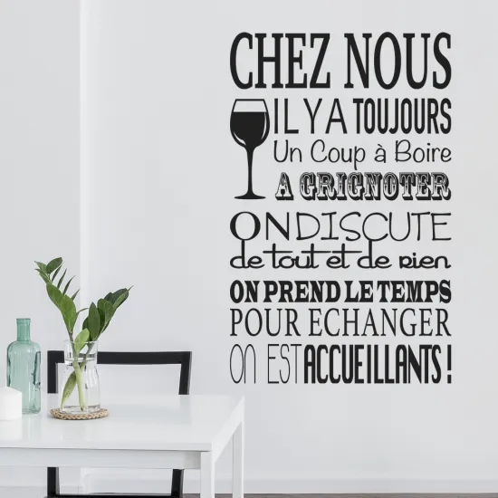 Sticker Mural - Citation Chez nous