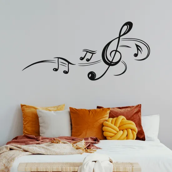 Sticker Mural - Notes de musique