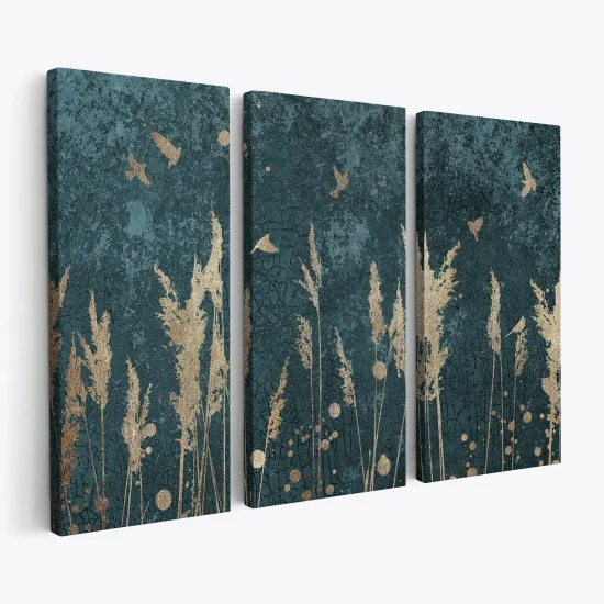 Tableau triptyque - Feuilles Oiseaux