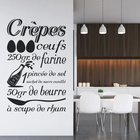 Sticker Mural - Recette Crêpes