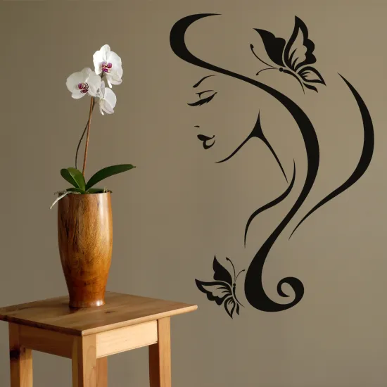 Sticker Mural - Visage Papillons