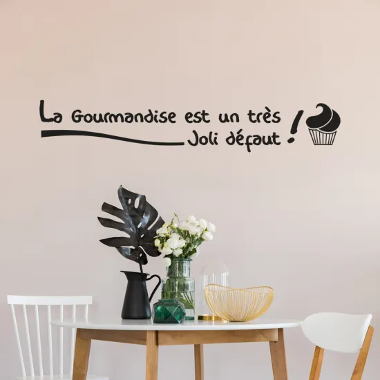 Sticker Mural - Citation La Gourmandise…